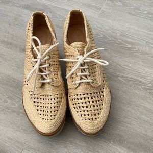 Schutz raffia platform shoes